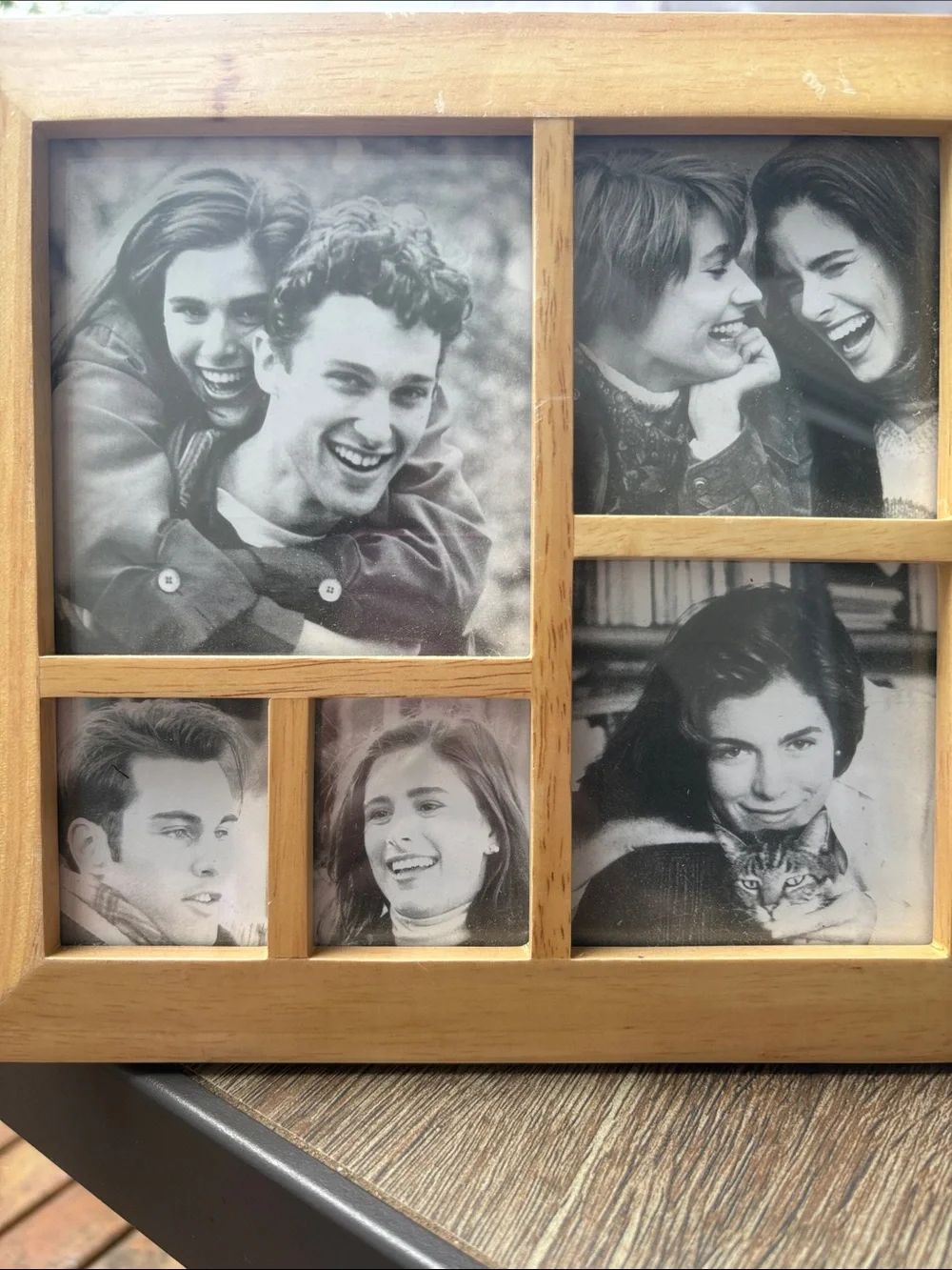 Natural Wood Multi-Opening Photo Frame — Light Honey Brown